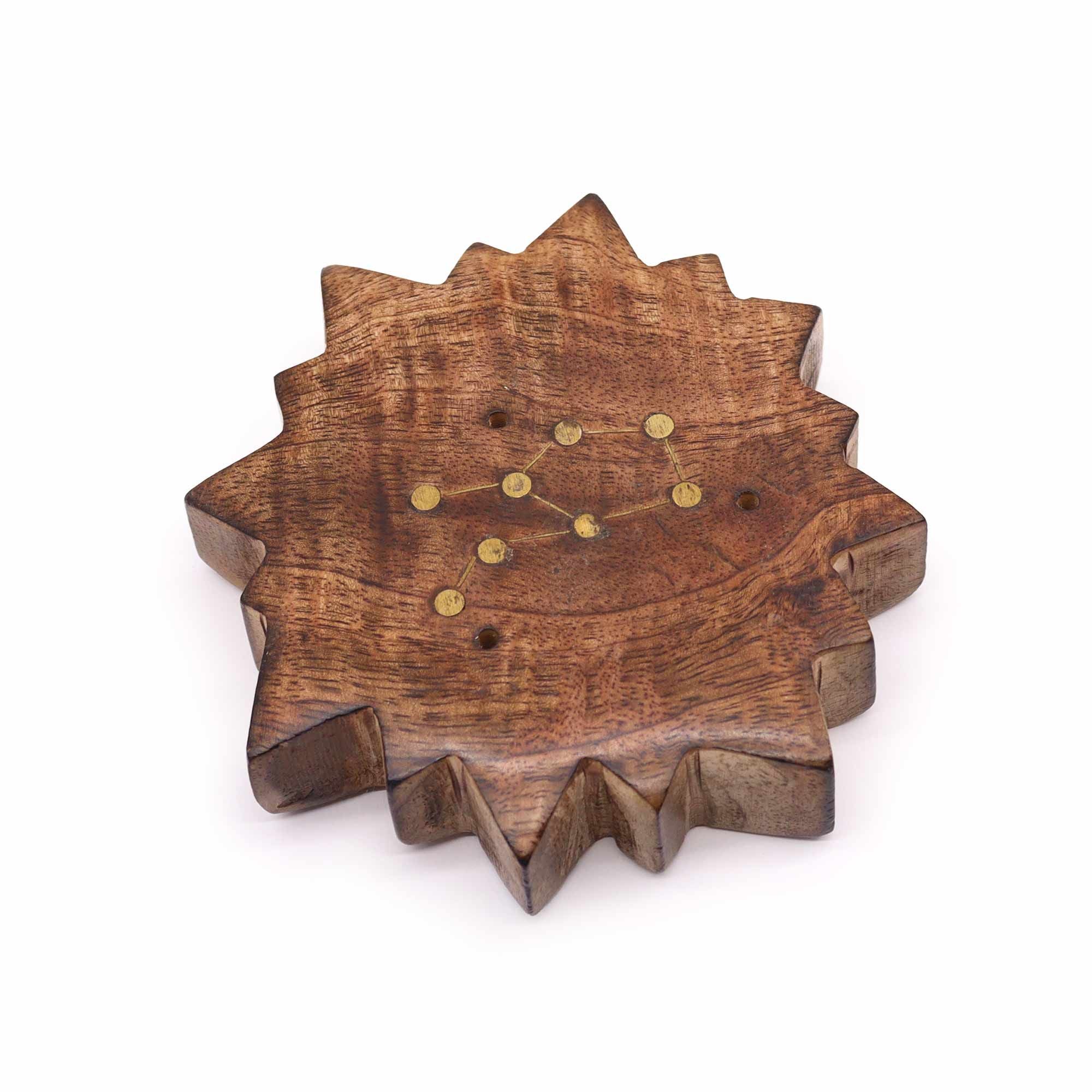 Engraved and Brass Zodiac Sign Incense Burner - Sun